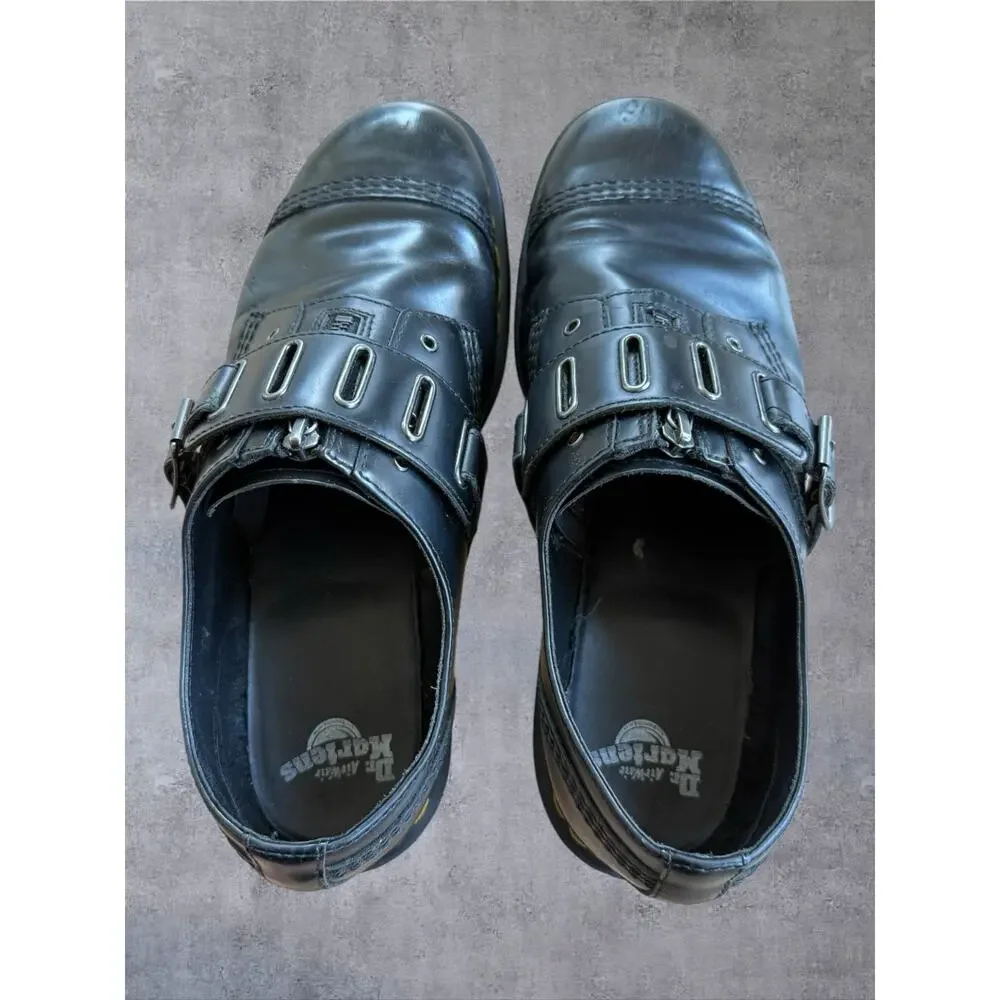 Dr. Martens 1461 Quynn Low Buckle Zip Black Leather Shoes Mens 12 Wmns 13 EU 46